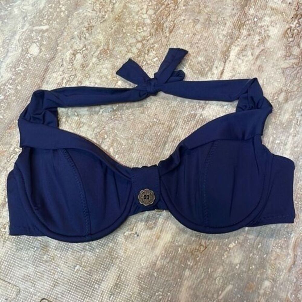 Anne Cole Collection Bikini Top Navy Blue Womens Size S